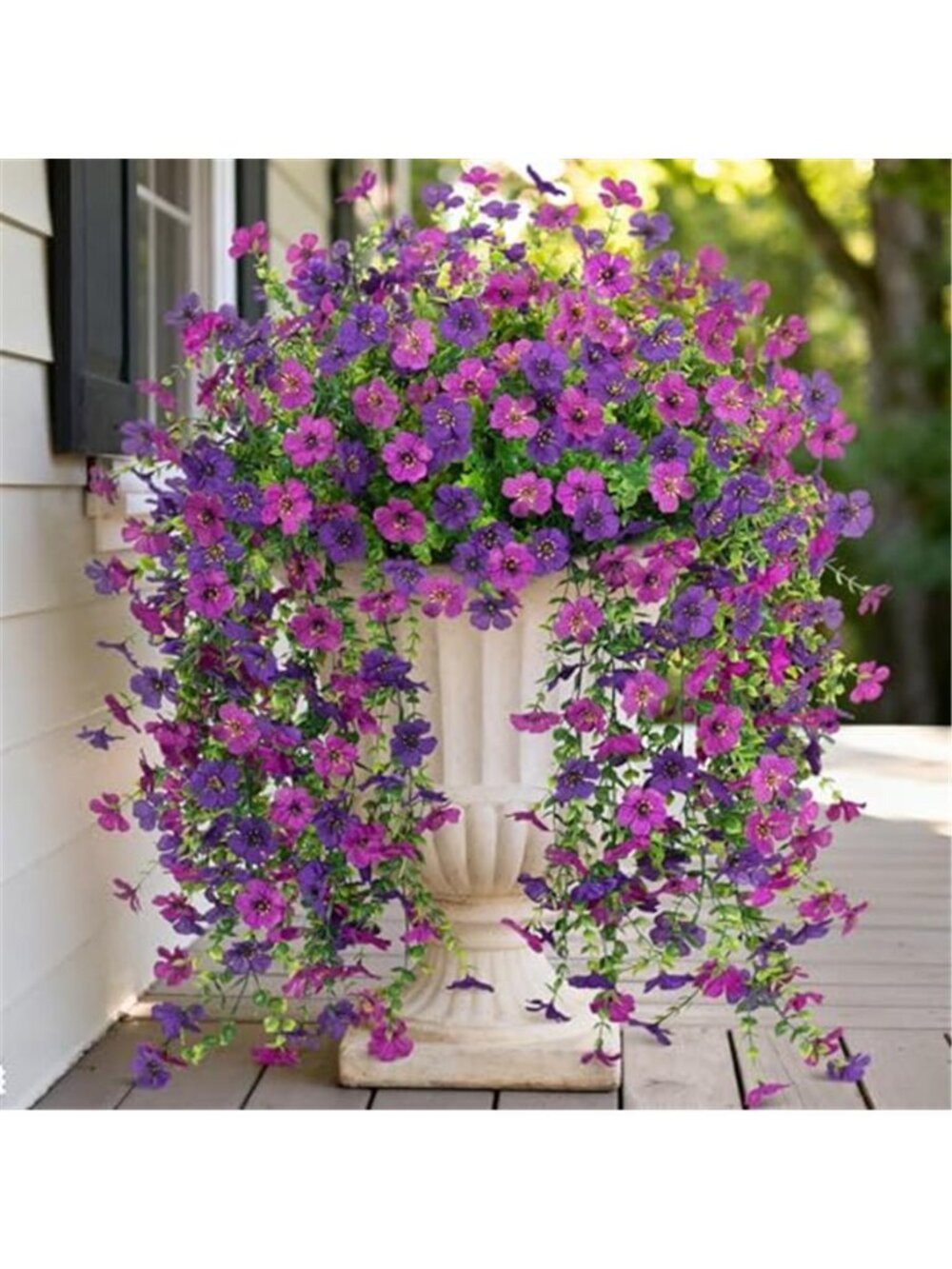 Artificial Hanging Orchid Flowers UV Resistant Faux Outdoor Indoor Decor 2 Pack